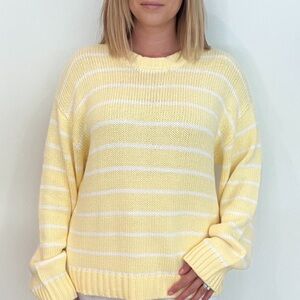 Yellow Striped Women's Sweater